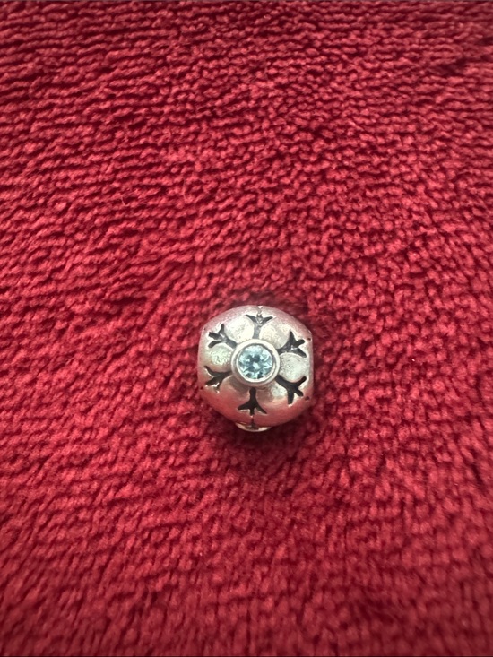 Pandora Jewelry - Pandora Engraved Snowflake Blue CZ Charm